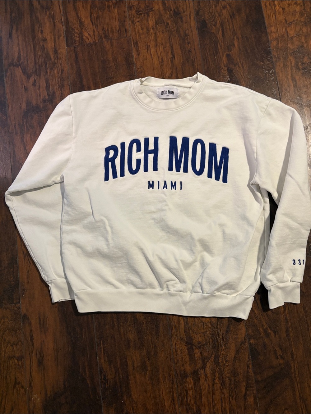 Rich Mom Miami  White Crewneck Sweatshirt